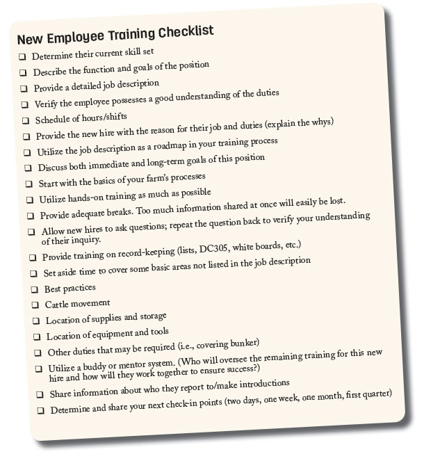 New Employee training checklist