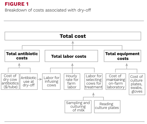 Breakdown of costs associated with dry-off
