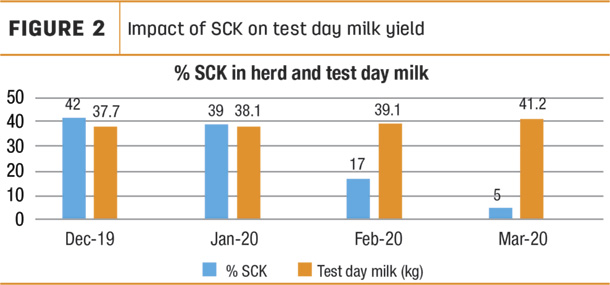 Impact of SCK on test day milk yield