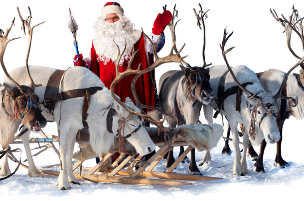 Santa and reindeer