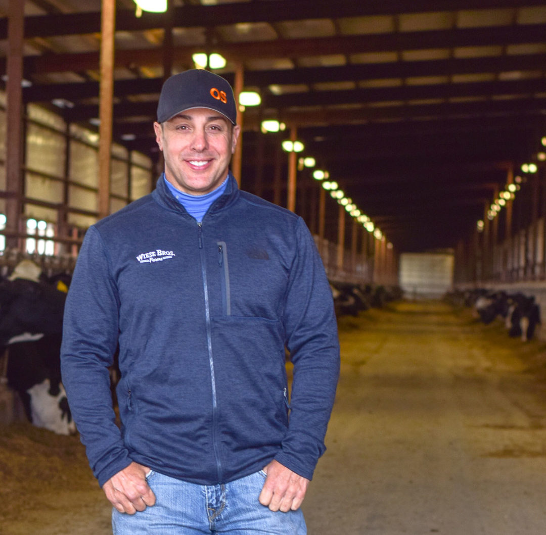 Scott Blevins, the director of dairy and heifer operations at Wiese Bros. Farms in Greenleaf, Wisconsin