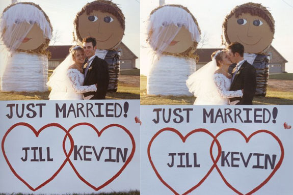 Bride and Groom hay bales