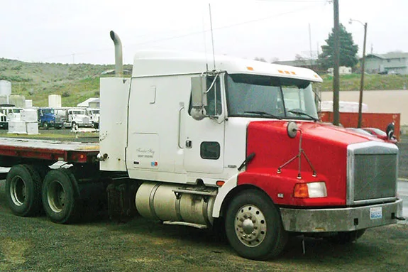 Red and white truck