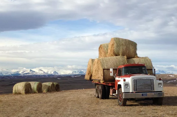 hay bale truck