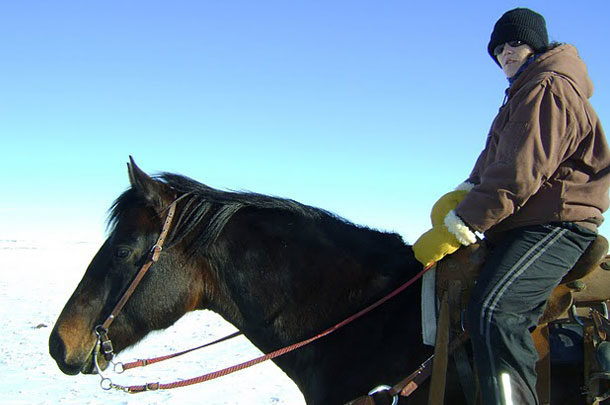 winter horse riding