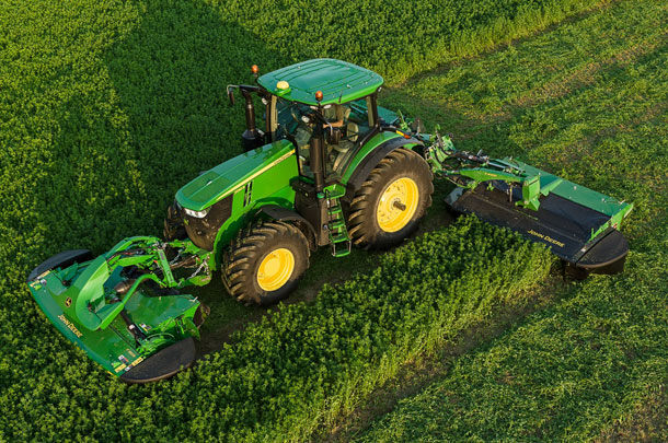 triple-mounted mower-conditioner