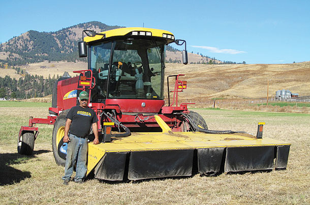 Joe Berney with his swather