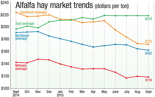 Alfalfa market trends for October 2015
