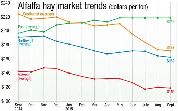 Alfalfa market trends for October 2015