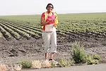 Dr. Sandya Kesoju sampling roadside alfalfa