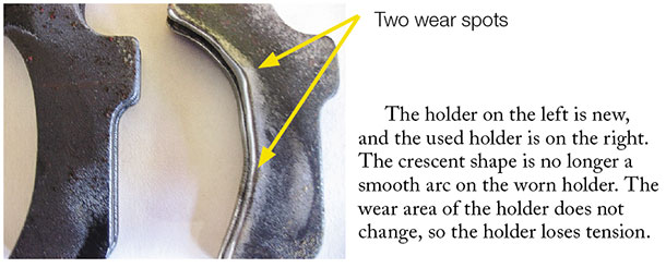 Two wear spots