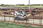 Loader moving feed