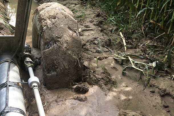 pivot stuck in the mud