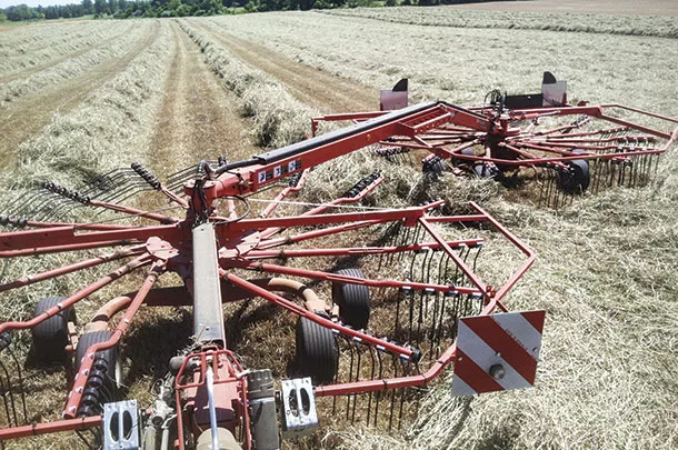 Raking the timothy on Holmes farm