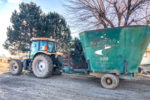 tractor and feed wagon