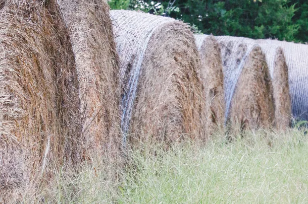 Hay stored outside