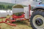 Wrapping a round bale