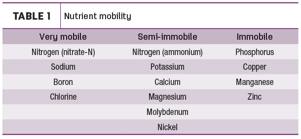Nutrient mobility 