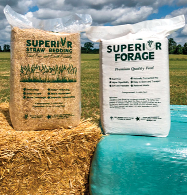 The Lauwers produce wrapped straw and hay