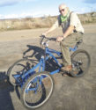 Brad Nelson on his three wheel bike