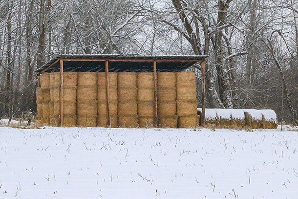 Covering the top of bales