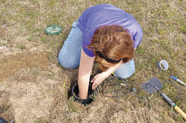 Installation of soil moisture sensors