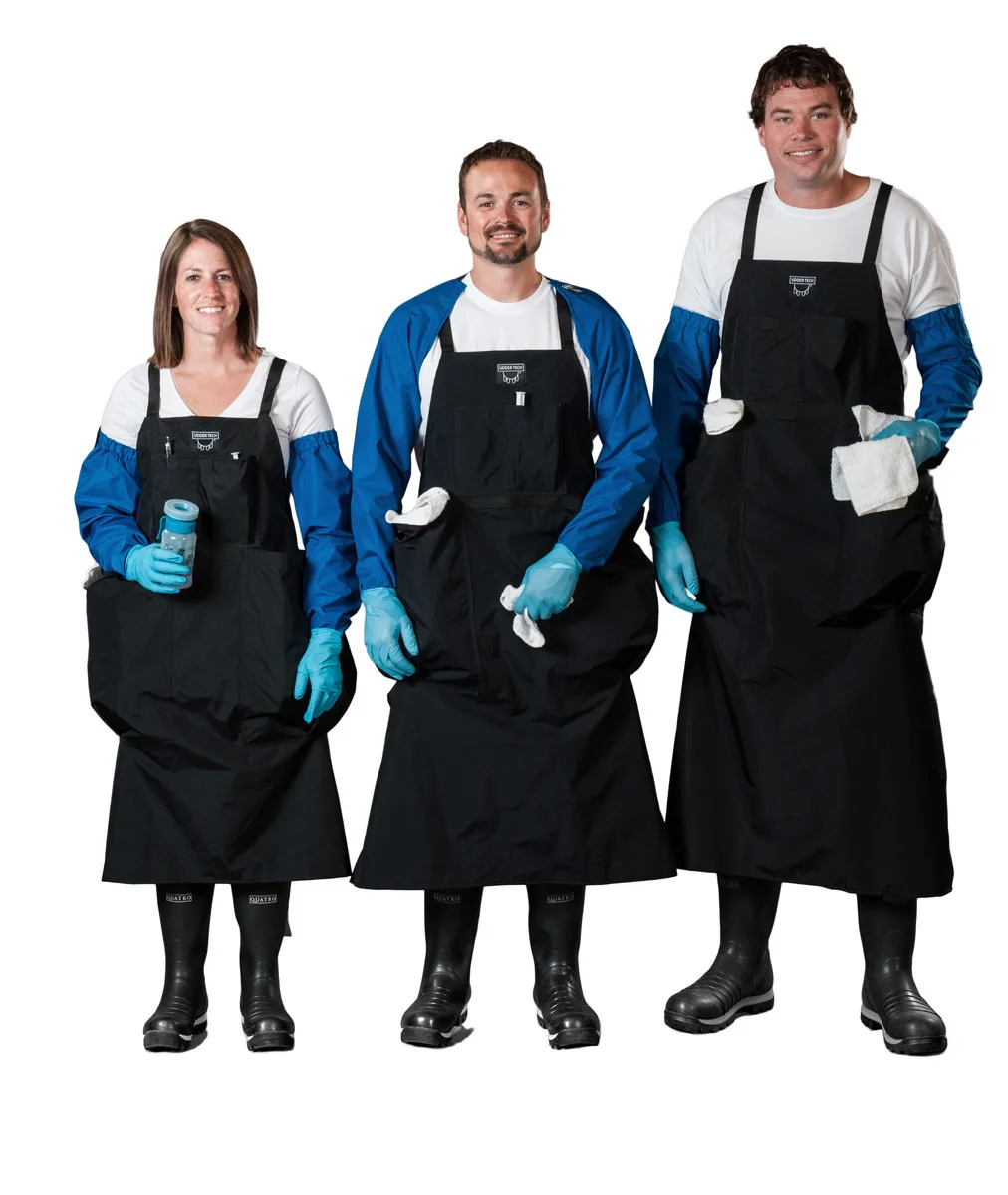 Cloth towel two pocket aprons and multiple waterproof milking sleeve
